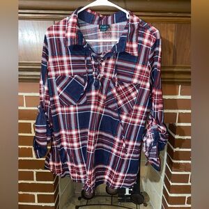 Rue 21 Red and Blue Plaid Shirt